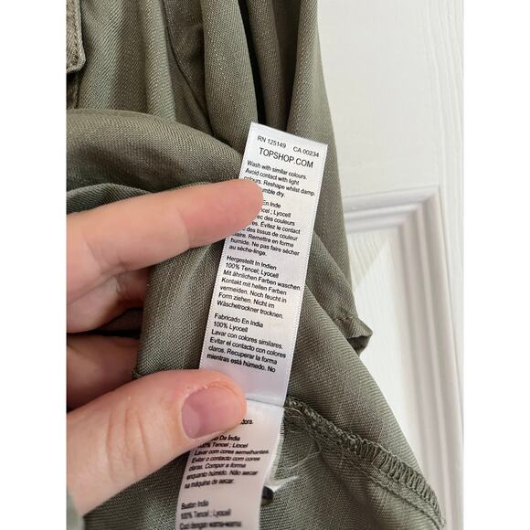Topshop Women's Olive‑Green Button‑Up Skater / Outdoorsy Shirt – US 12 (UK 16) - Picture 7 of 7
